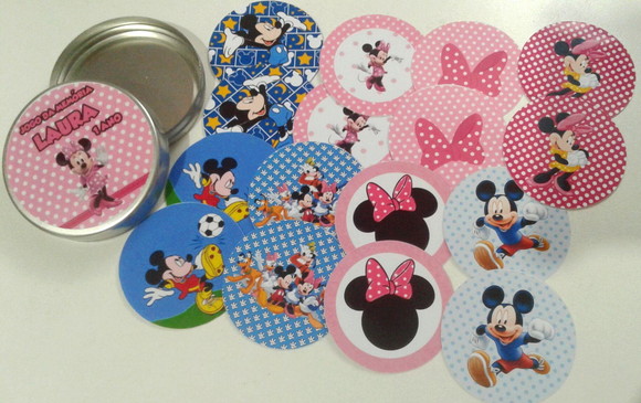 Jogo da Memória na Latinha Plástica Minnie Rosa