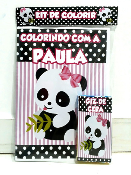 Kit de colorir Panda Menina