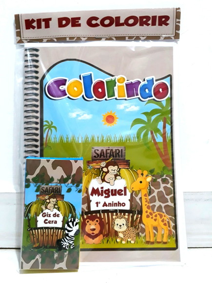 Kit de colorir Safári
