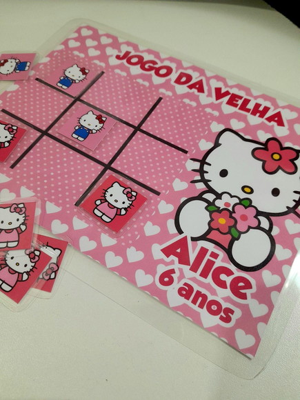 Lembrancinha Jogo da Velha Personalizado Hello Kitty