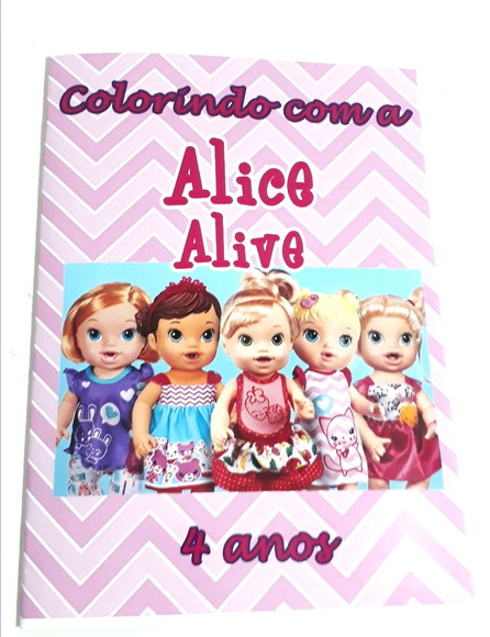 Livro colorir lembrancinha personalizado Baby Alive
