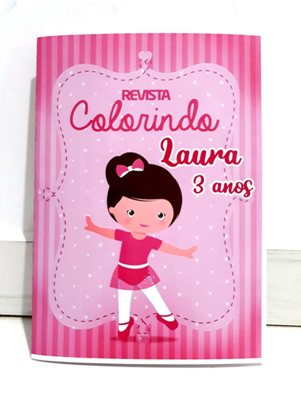 Livro colorir lembrancinha personalizado Bailarina