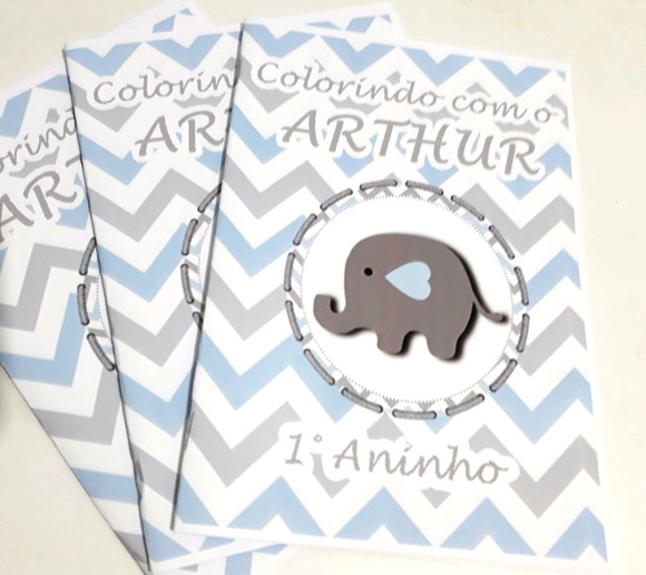 Livro colorir lembrancinha personalizado Elefantinho