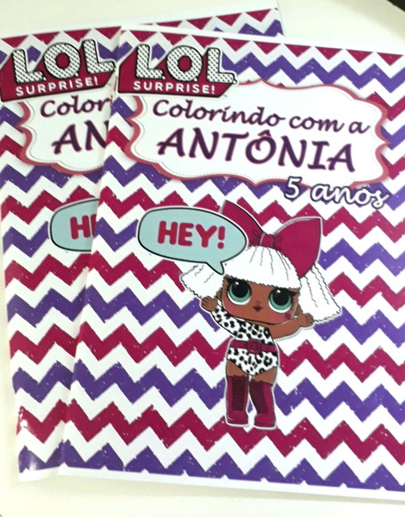 Livro colorir lembrancinha personalizado LOL surprise
