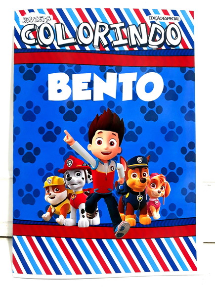 Livro colorir lembrancinha personalizado Patrulha Canina