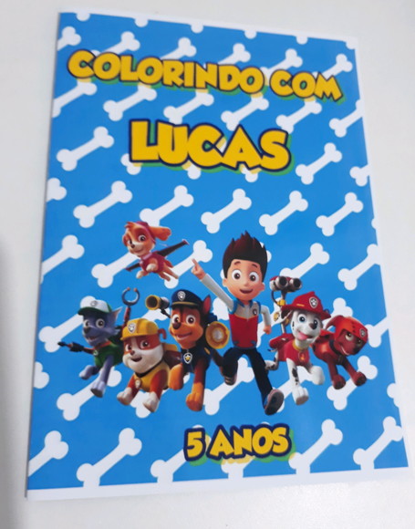 Livro colorir lembrancinha personalizado Patrulha Canina