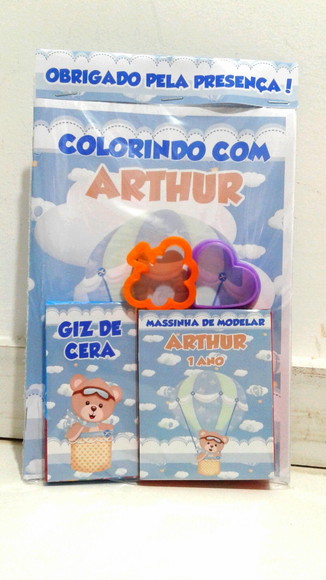 Super kit lembrancinha massinha modelar livro colorir