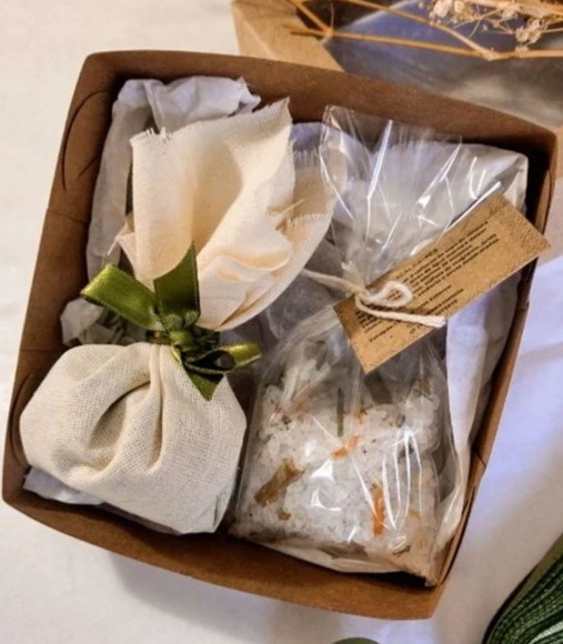 18 Kits Sachê Perfumado e Escalda-pés para Lembrancinha