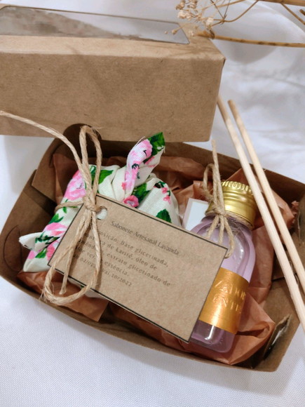 25 Kits Lembrancinhas Sabonete e Difusor de Aromas