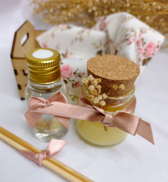 30 Kits Vela e Mini Difusor de Aromas para Lembrancinh