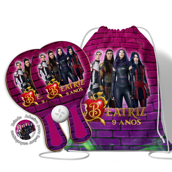 Kit Mochilinha e Raquetes Ping Pong - Descendentes