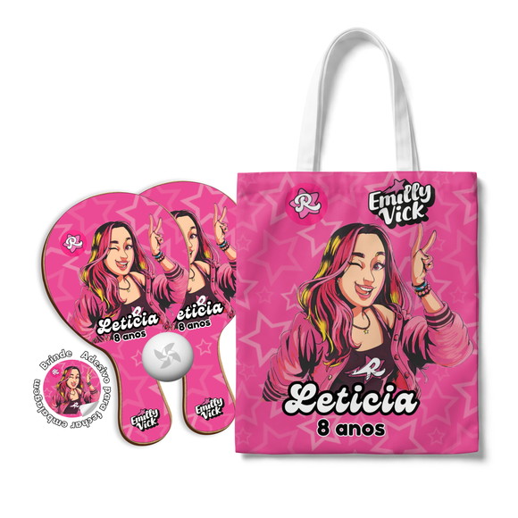 Kit Sacola Oxford e Raquete Ping Pong dos Rosa - Emily Vick