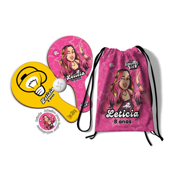 Kit Mochilinha e Raquetes - Leozin (dos Rosa / Emily Vick)