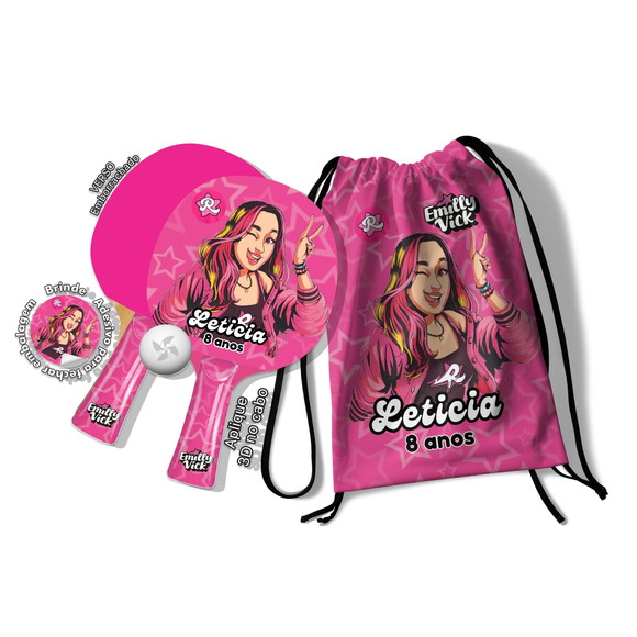 Kit Mochilinha e Raquetes Premium - Emilly Vick / dos Rosas