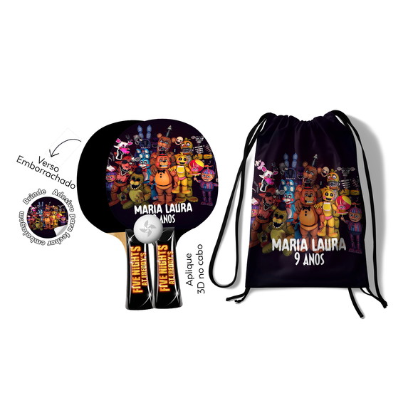 Kit Mochilinha e Raquetes Premium - Five Nights At Freddy's