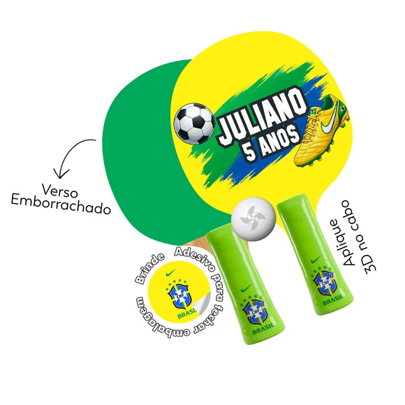 Kit Raquetes Ping Pong Premium - Copa Seleção do Brasil 2026