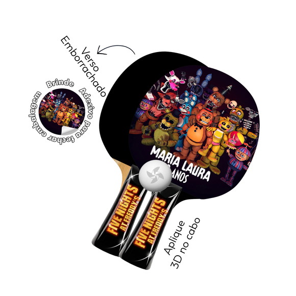 Kit Raquetes Ping Pong Premium - Five Nights At Freddy's