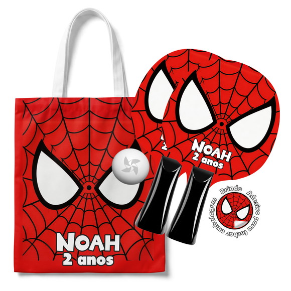 Kit Sacola e Raquetes Ping Pong Premium - Homem Aranha