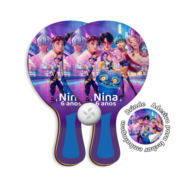 Kit Raquetes Ping Pong - Guerreiras do Kpop