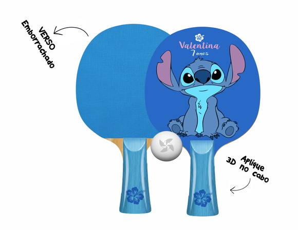 Kit Raquetes Ping Pong Premium Cabo 3d Stitch