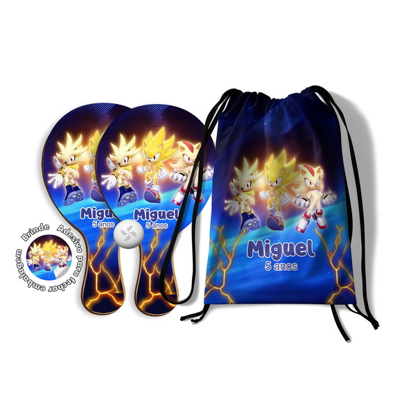 Kit Mochilinha e Raquetes Ping Pong - Super Sonic