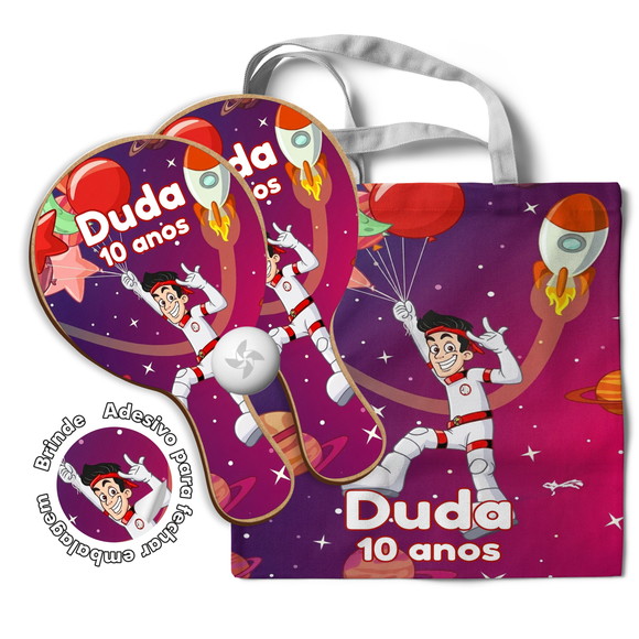 Kit Sacola Tecido e Raquete Ping Pong - Enaldinho