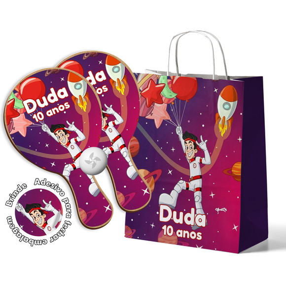 Kit Sacola de Papel e Raquete Ping Pong - Enaldinho