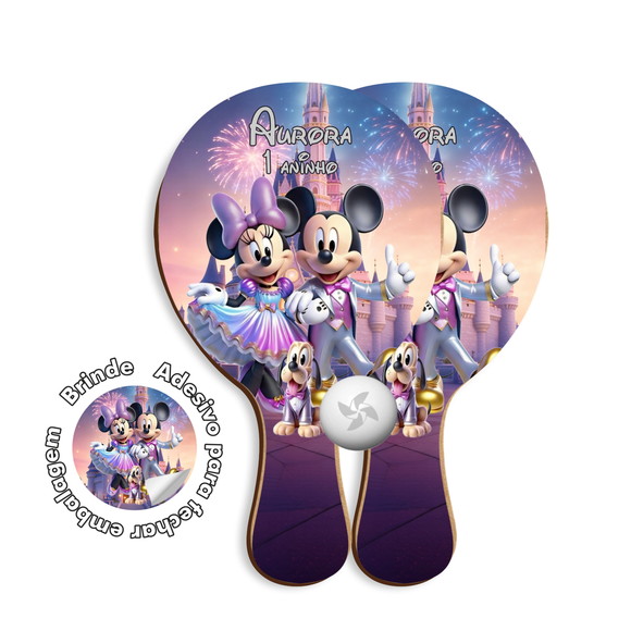Kit Raquetes Ping Pong - Disney 50 Anos