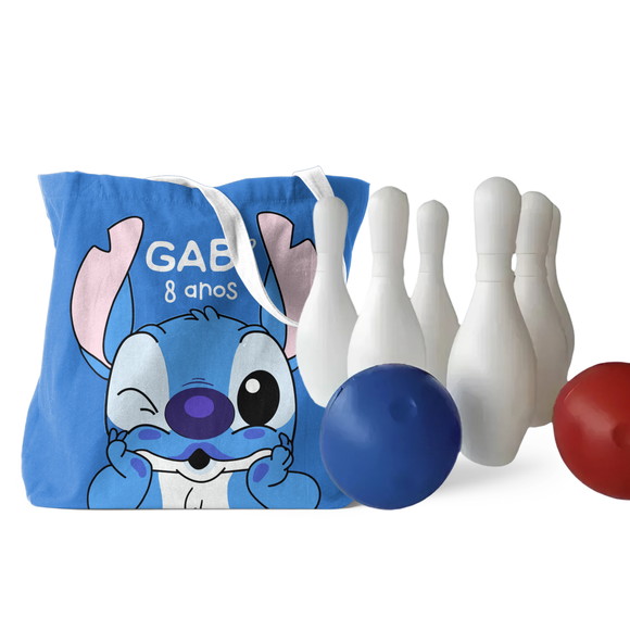 Mini Boliche Infantil com Sacola Alça - Stitch
