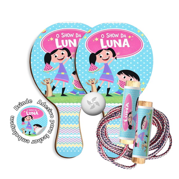 Kit Raquetes Ping Pong e Pula Corda - Show da Luna