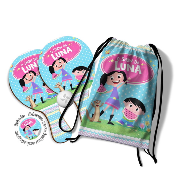Kit Mochilinha e Raquetes Ping Pong - Show da Luna