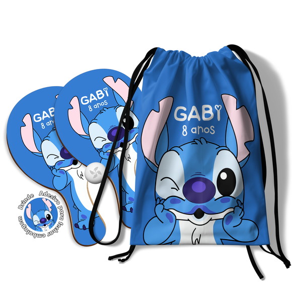 Kit Mochilinha e Raquetes Ping Pong - Stitch