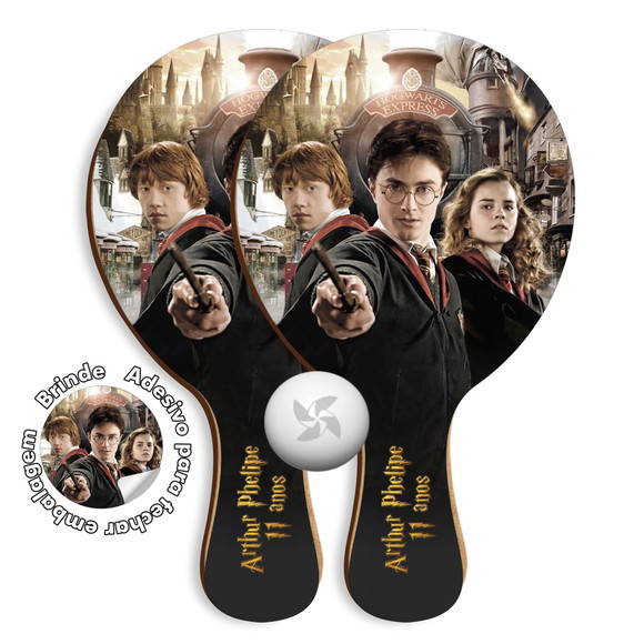 Kit Raquetes Ping Pong - Harry Potter
