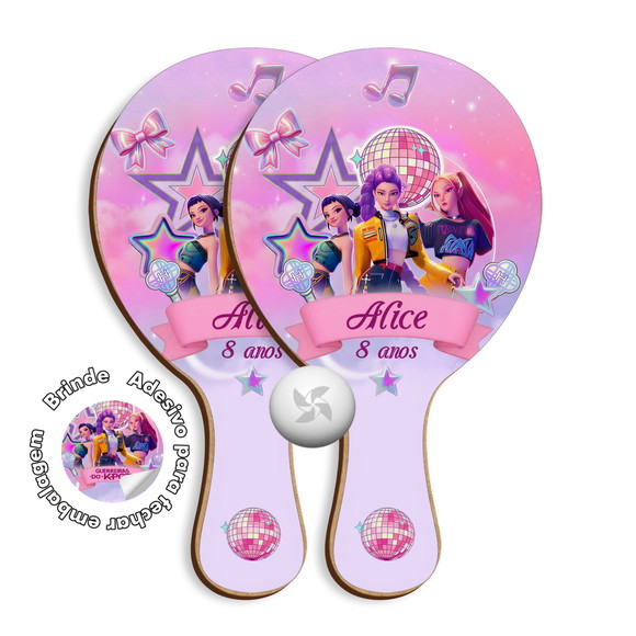 Kit Raquetes Ping Pong - Guerreiras do Kpop