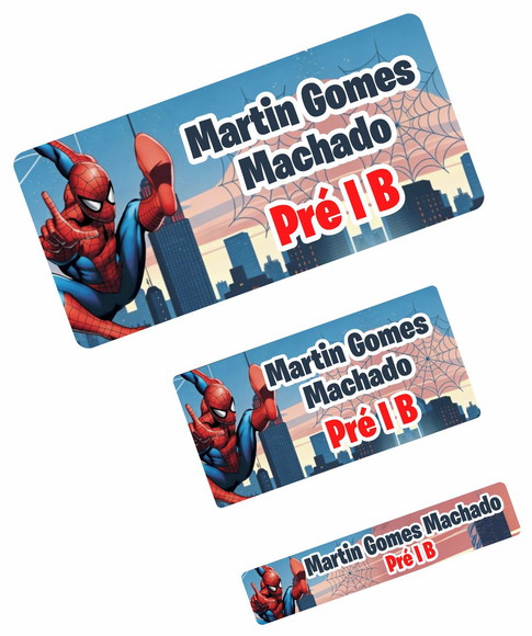 Etiqueta Escolar Homem Aranha