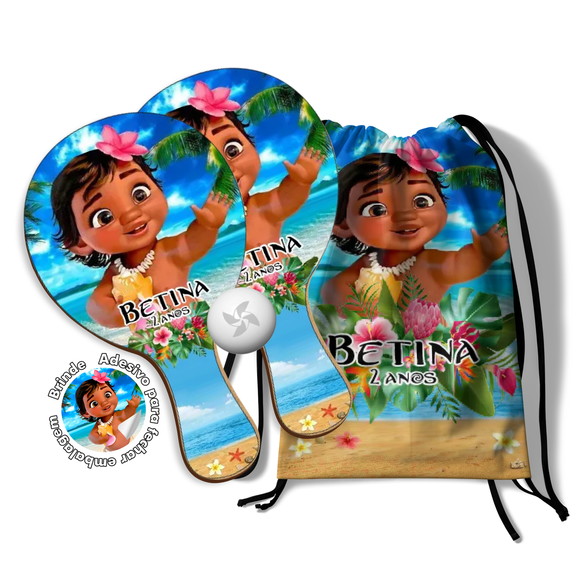 Kit Mochilinha e Raquetes Ping Pong - Moana Baby
