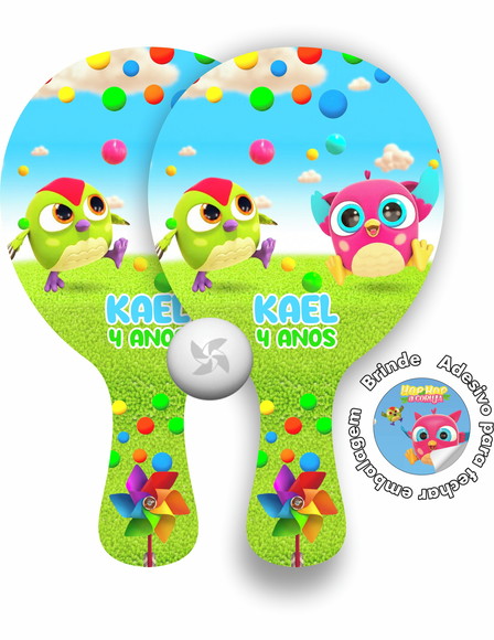 Kit Raquetes Ping Pong - Coruja Hophop