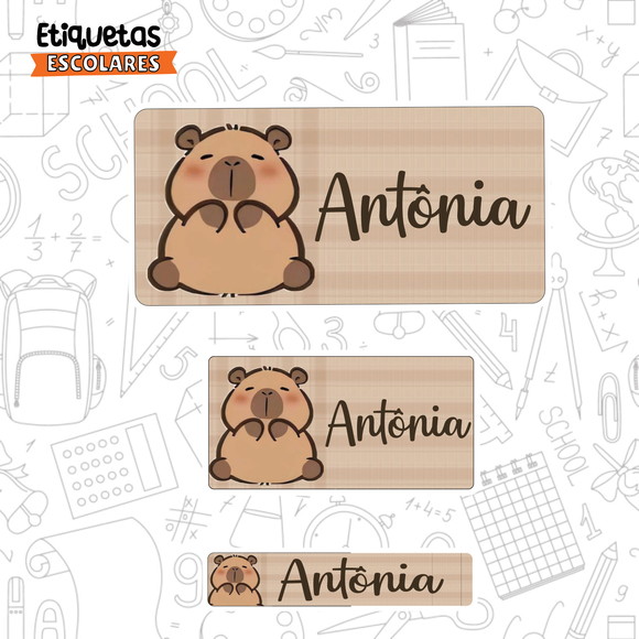 Etiqueta Escolar Capivara