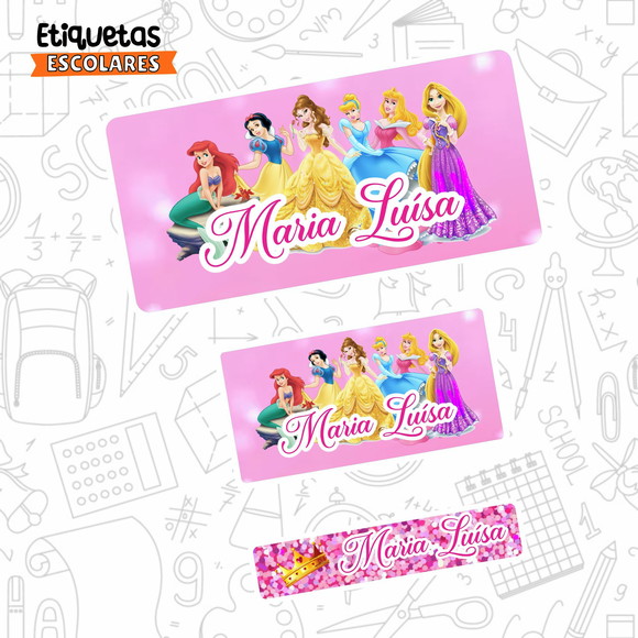 Etiqueta Escolar Princesas