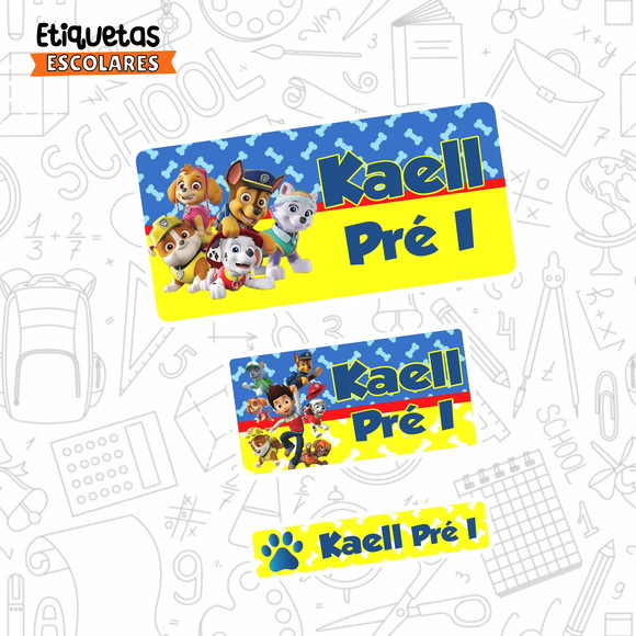 Etiqueta Escolar Patrulha Canina