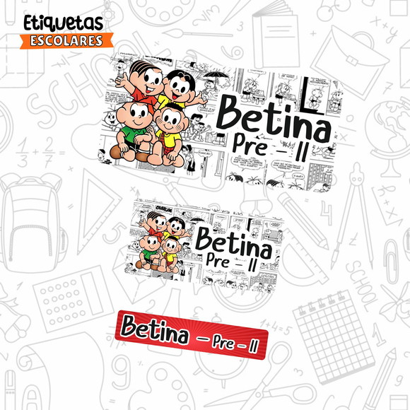 Etiqueta Escolar Turma da Mônica
