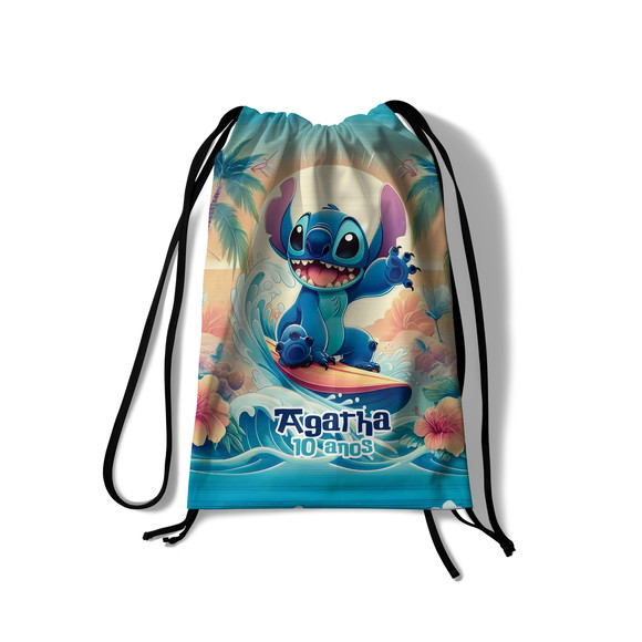 Mochila Saco - Lilo Stitch Surf Praia