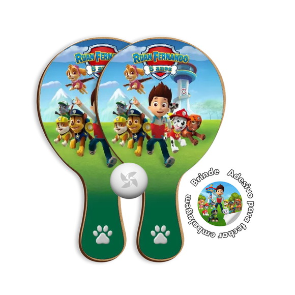 Kit Raquetes Ping Pong - Patrulha Canina