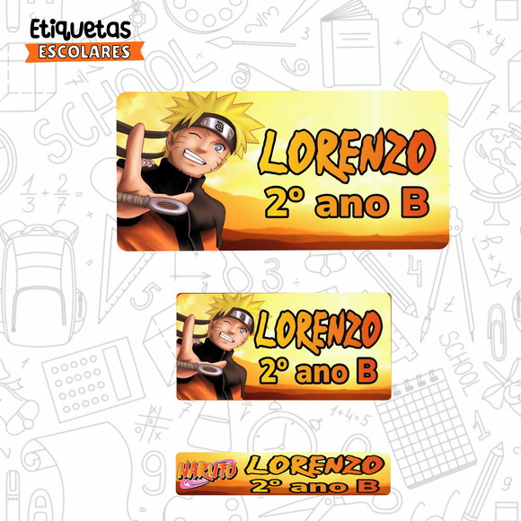Etiqueta Escolar Naruto