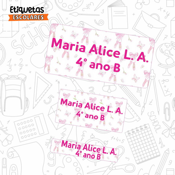 Etiqueta Escolar Bailarina