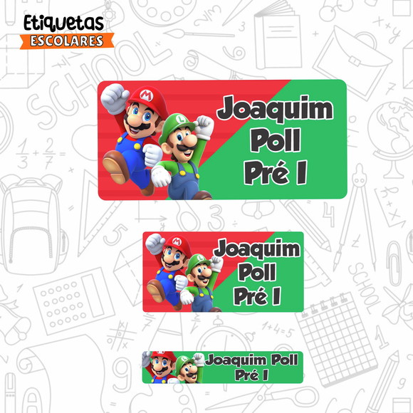 Etiqueta Escolar Mario Bross