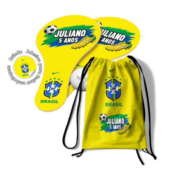 Kit Mochilinha e Raquetes Ping Pong Festa Seleção Copa 2026
