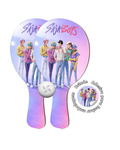 Kit Raquetes Ping Pong - Saja Boys Guerreiras do K-pop