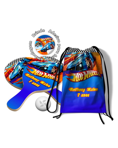Kit Mochilinha e Raquetes Ping Pong - Hotwheels