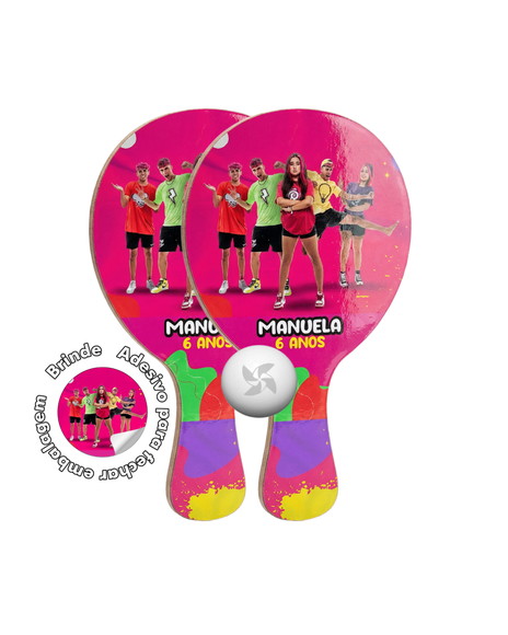 Kit Raquetes Ping Pong - dos Rosas Emily Vick